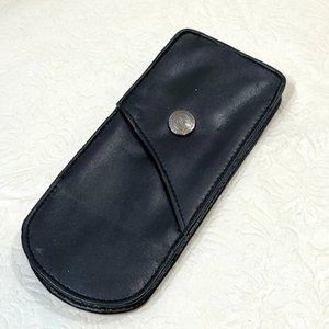 Morgenthal Frederics Soft Pouch Black Leather Eyewear Case 3"x6.75"